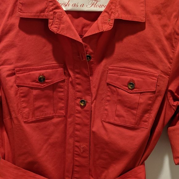 Ruby red shirt dress - Picture 2 of 3